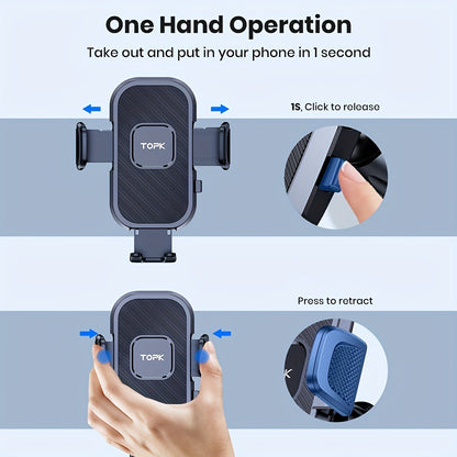 [Upgraded Car Phone Holder] TOPK D38-C Car Phone Holder Mount | Upgraded Adjustable horizontally and vertically Cell Phone Holder for Car Dashboard Compatible with All Phones