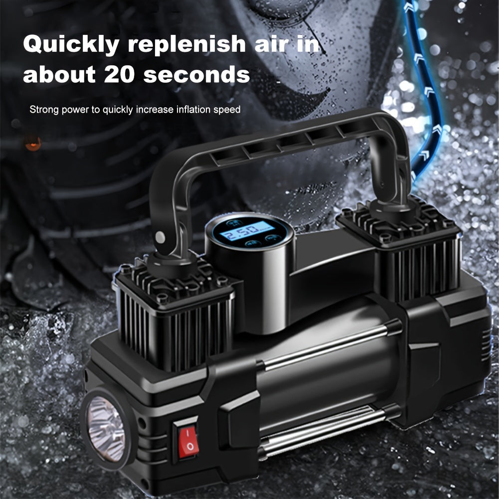 Portable Tire Inflator, 12V 150 PSI, Handheld Pump with Digital Pressure Gauge, USB Rechargeable, for Car, Motorcycle, Bicycle, Balls, And Sports Equipment, Cars, Inflatable Mats, Swimming Rings, Kayaks