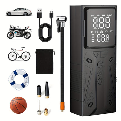 [150PSI Smart Pump] 150PSI Wireless One-button Smart Tire Pump, Portable Digital Display Air Amplifier | Multi-function Air Pump, LED Light, Suitable For Cars, Bicycles, Motorcycle Tires, Balls