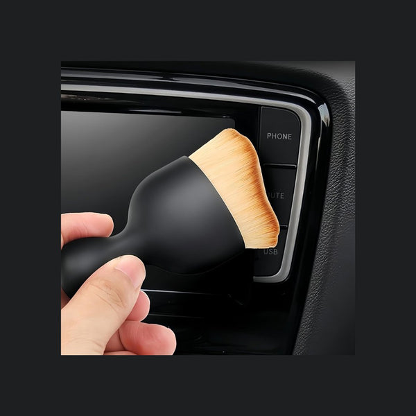Precision Car Cleaning with Dual-Length Fiber Brush