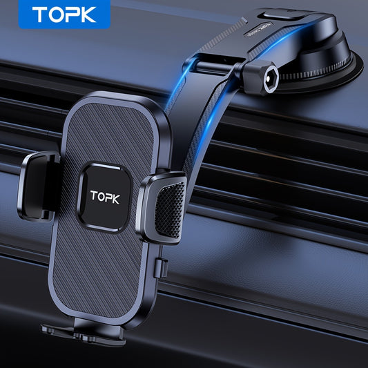 [Upgraded Car Phone Holder] TOPK D38-C Car Phone Holder Mount | Upgraded Adjustable horizontally and vertically Cell Phone Holder for Car Dashboard Compatible with All Phones