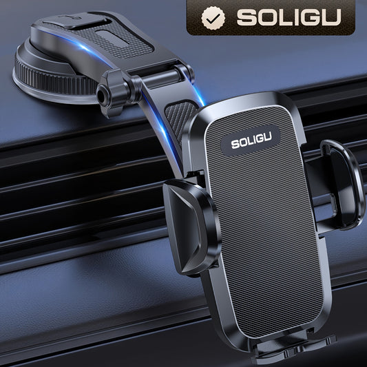 Universal Car Phone Holder, Dashboard Phone Holders for Your Car, Rotatable and Retractable Car Phone Mount Cradle for All Phones