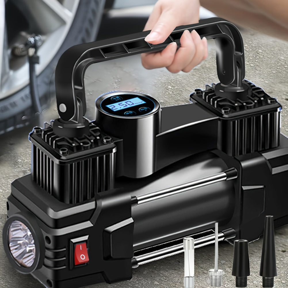Portable Tire Inflator, 12V 150 PSI, Handheld Pump with Digital Pressure Gauge, USB Rechargeable, for Car, Motorcycle, Bicycle, Balls, And Sports Equipment, Cars, Inflatable Mats, Swimming Rings, Kayaks