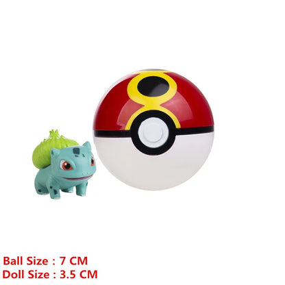 Pokemon Pokeball With Cartoons Movie Anime Figure Pikachu Charmander Eevee Squirtle Vulpix Quality Pet Action Model Toys Gifts