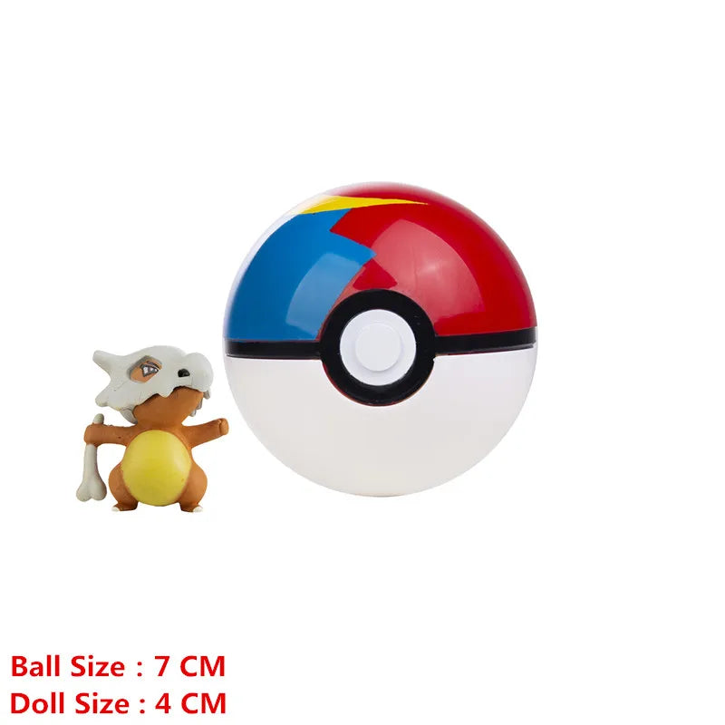Pokemon Pokeball With Cartoons Movie Anime Figure Pikachu Charmander Eevee Squirtle Vulpix Quality Pet Action Model Toys Gifts