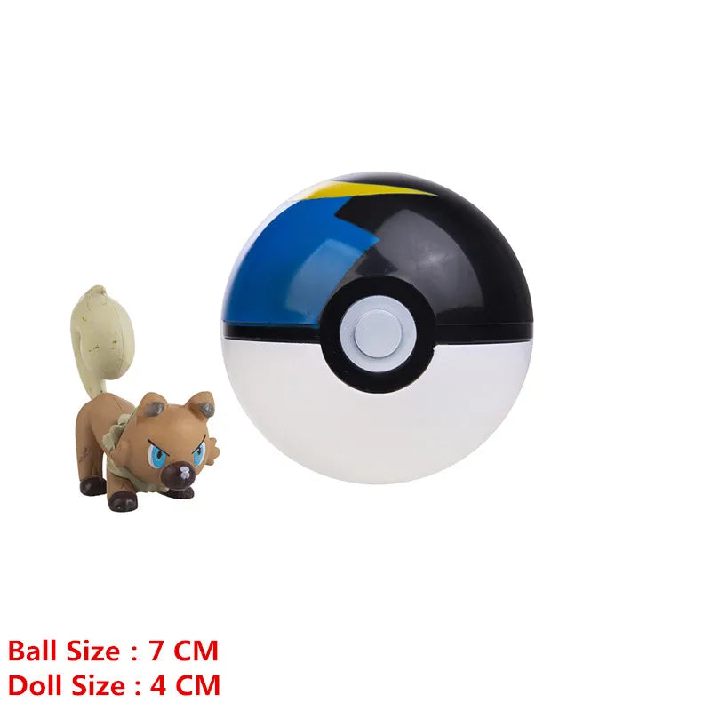 Pokemon Pokeball With Cartoons Movie Anime Figure Pikachu Charmander Eevee Squirtle Vulpix Quality Pet Action Model Toys Gifts