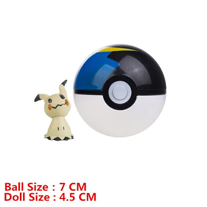Pokemon Pokeball With Cartoons Movie Anime Figure Pikachu Charmander Eevee Squirtle Vulpix Quality Pet Action Model Toys Gifts