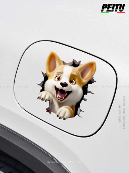 3D Cat Tiger Wall Crack Block Waterproof Car Sticker