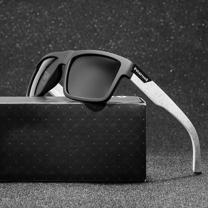 Vintage Square Sunglasses – Classic Men's Eyewear for Driving, Fishing & Travel