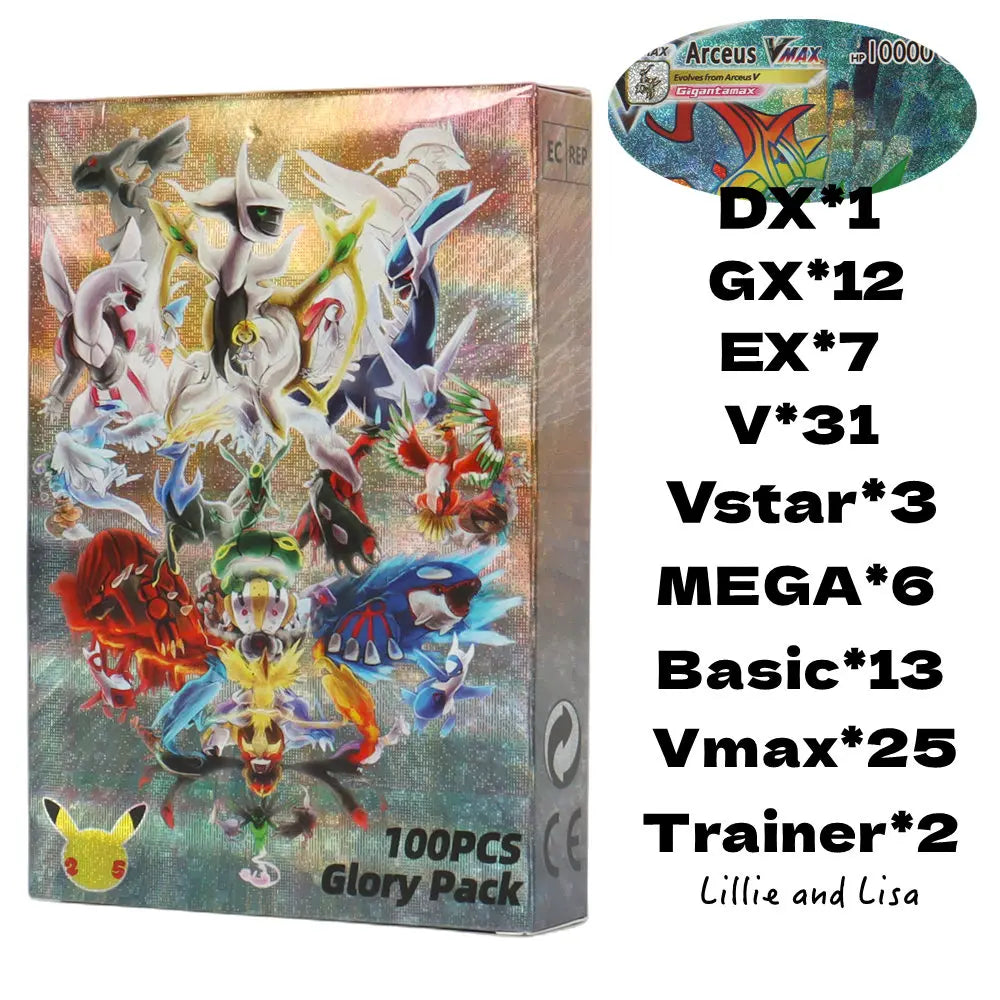 New Holographic Pokemon Cards Scarlet Violet 80Vmax 20EX English Letter Pokemon trading card Kids Gift