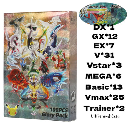 New Holographic Pokemon Cards Scarlet Violet 80Vmax 20EX English Letter Pokemon trading card Kids Gift