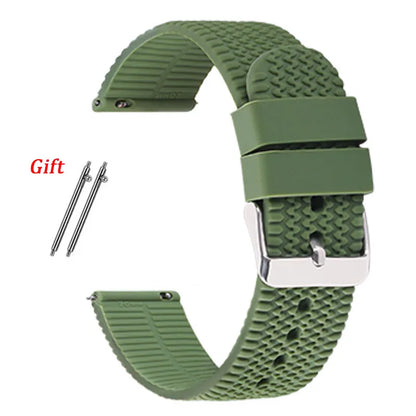 18mm 20mm 22mm Silicone Band Rubber Soft Strap for Rolex for Smartwatch Bracelet Waterproof Wristband Quick Release Watchbands