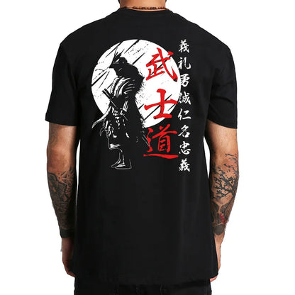 Japan Samurai Spirit T Shirts For Men Oversized 100% Cotton