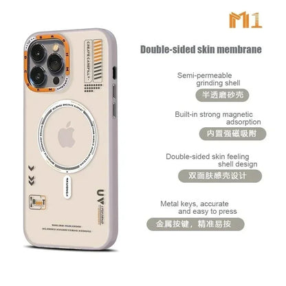 Matte Magnetic Phone Case For iPhone 12 13 14 15 16 Pro Max Megsafe Wireless Charge Frosted Back Metal Lens Frame Buttons Cover
