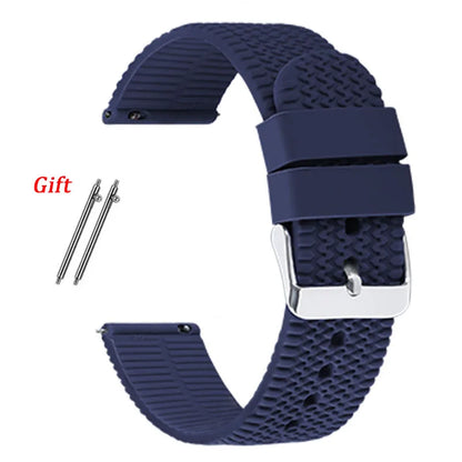 18mm 20mm 22mm Silicone Band Rubber Soft Strap for Rolex for Smartwatch Bracelet Waterproof Wristband Quick Release Watchbands