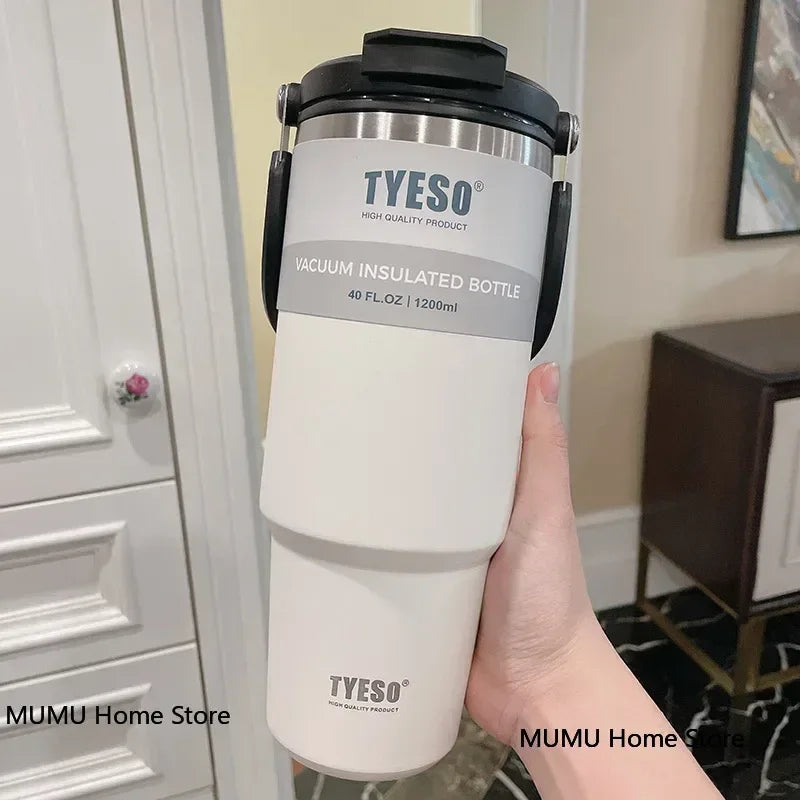 TYESO Stainless Steel Travel Mug – Double-Layer Insulated Coffee Cup & Thermo Bottle