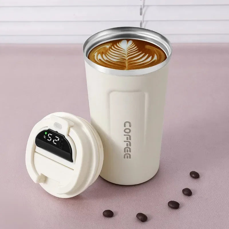 Stainless Steel Thermos Coffee Mug 380ml/510ml – Temperature Display Vacuum Flask