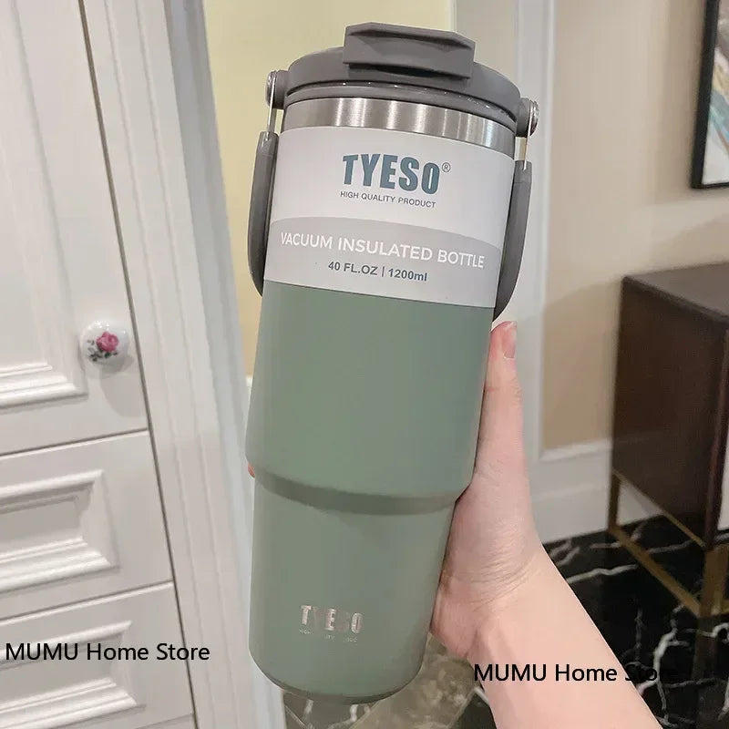 TYESO Stainless Steel Travel Mug – Double-Layer Insulated Coffee Cup & Thermo Bottle