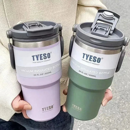TYESO Stainless Steel Travel Mug – Double-Layer Insulated Coffee Cup & Thermo Bottle