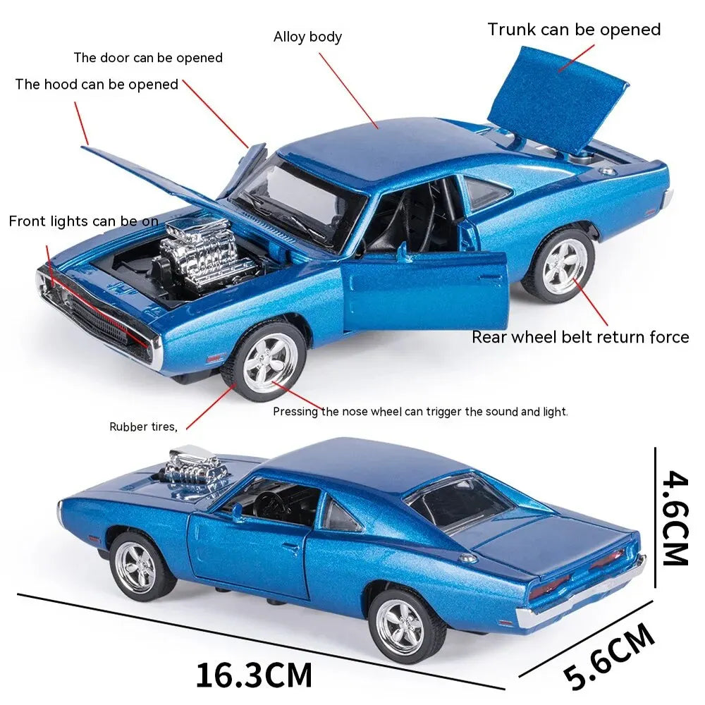1:32 Scale 1970 Charger Diecast Model Car – Pull-Back Toy for Collectors & Kids