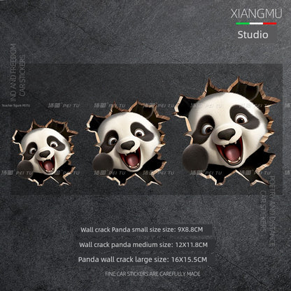 3D Cat Tiger Wall Crack Block Waterproof Car Sticker