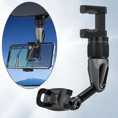 Multifunctional Rearview Mirror Phone Holder – Adjustable Car Mount & GPS Support