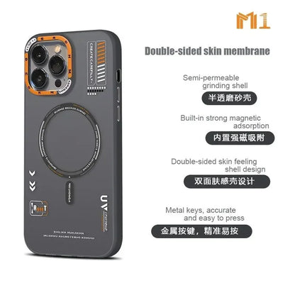 Matte Magnetic Phone Case For iPhone 12 13 14 15 16 Pro Max Megsafe Wireless Charge Frosted Back Metal Lens Frame Buttons Cover
