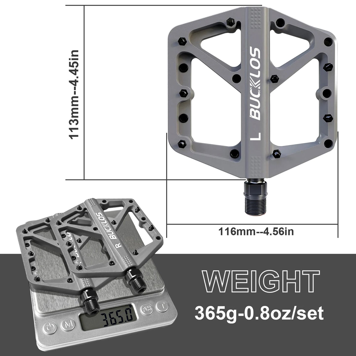 BUCKLOS Pedals DU Bearing Bicycle Pedal Platform Ultralight Nylon Road Mountain Bike Pedal Non-slip MTB Flat Pedals Bicycle Part