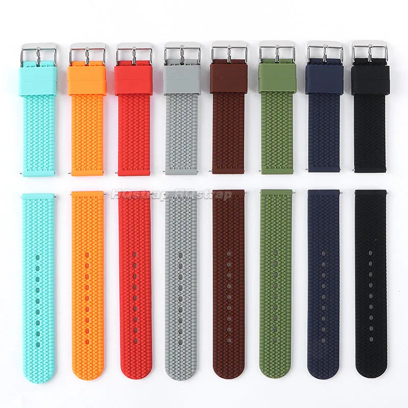 18mm 20mm 22mm Silicone Band Rubber Soft Strap for Rolex for Smartwatch Bracelet Waterproof Wristband Quick Release Watchbands