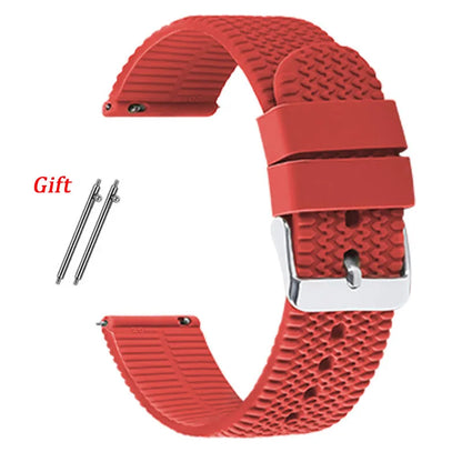 18mm 20mm 22mm Silicone Band Rubber Soft Strap for Rolex for Smartwatch Bracelet Waterproof Wristband Quick Release Watchbands