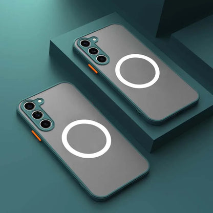Matte Magnetic For Samsung Galaxy S23 S22 S21 S20 Ultra Plus FE A54 A53 A52 A32 A13 A34 4G 5G Case Frosted Wireless Charge Cover