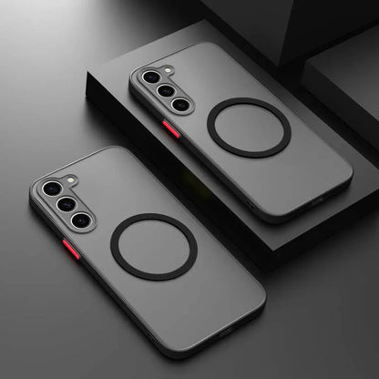 Matte Magnetic For Samsung Galaxy S23 S22 S21 S20 Ultra Plus FE A54 A53 A52 A32 A13 A34 4G 5G Case Frosted Wireless Charge Cover