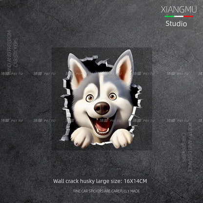 3D Cat Tiger Wall Crack Block Waterproof Car Sticker