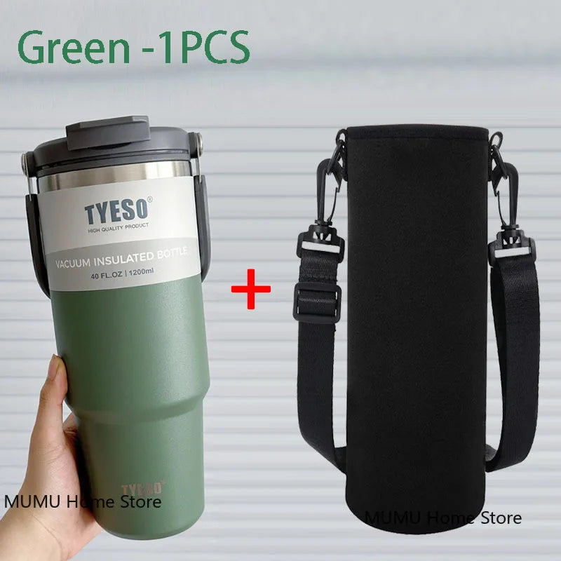 TYESO Stainless Steel Travel Mug – Double-Layer Insulated Coffee Cup & Thermo Bottle