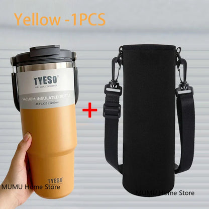 TYESO Stainless Steel Travel Mug – Double-Layer Insulated Coffee Cup & Thermo Bottle