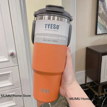 TYESO Stainless Steel Travel Mug – Double-Layer Insulated Coffee Cup & Thermo Bottle
