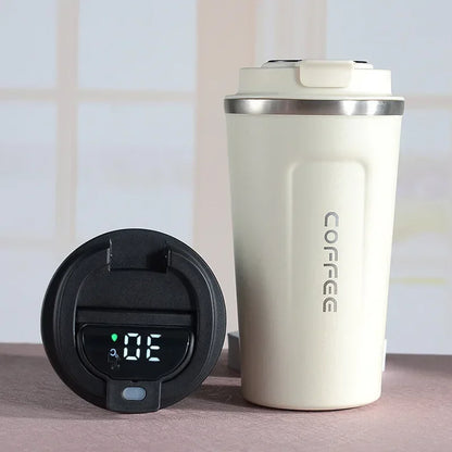 Stainless Steel Thermos Coffee Mug 380ml/510ml – Temperature Display Vacuum Flask