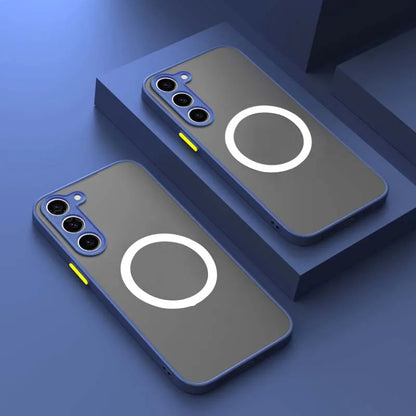 Matte Magnetic For Samsung Galaxy S23 S22 S21 S20 Ultra Plus FE A54 A53 A52 A32 A13 A34 4G 5G Case Frosted Wireless Charge Cover