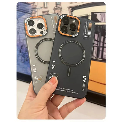 Matte Magnetic Phone Case For iPhone 12 13 14 15 16 Pro Max Megsafe Wireless Charge Frosted Back Metal Lens Frame Buttons Cover