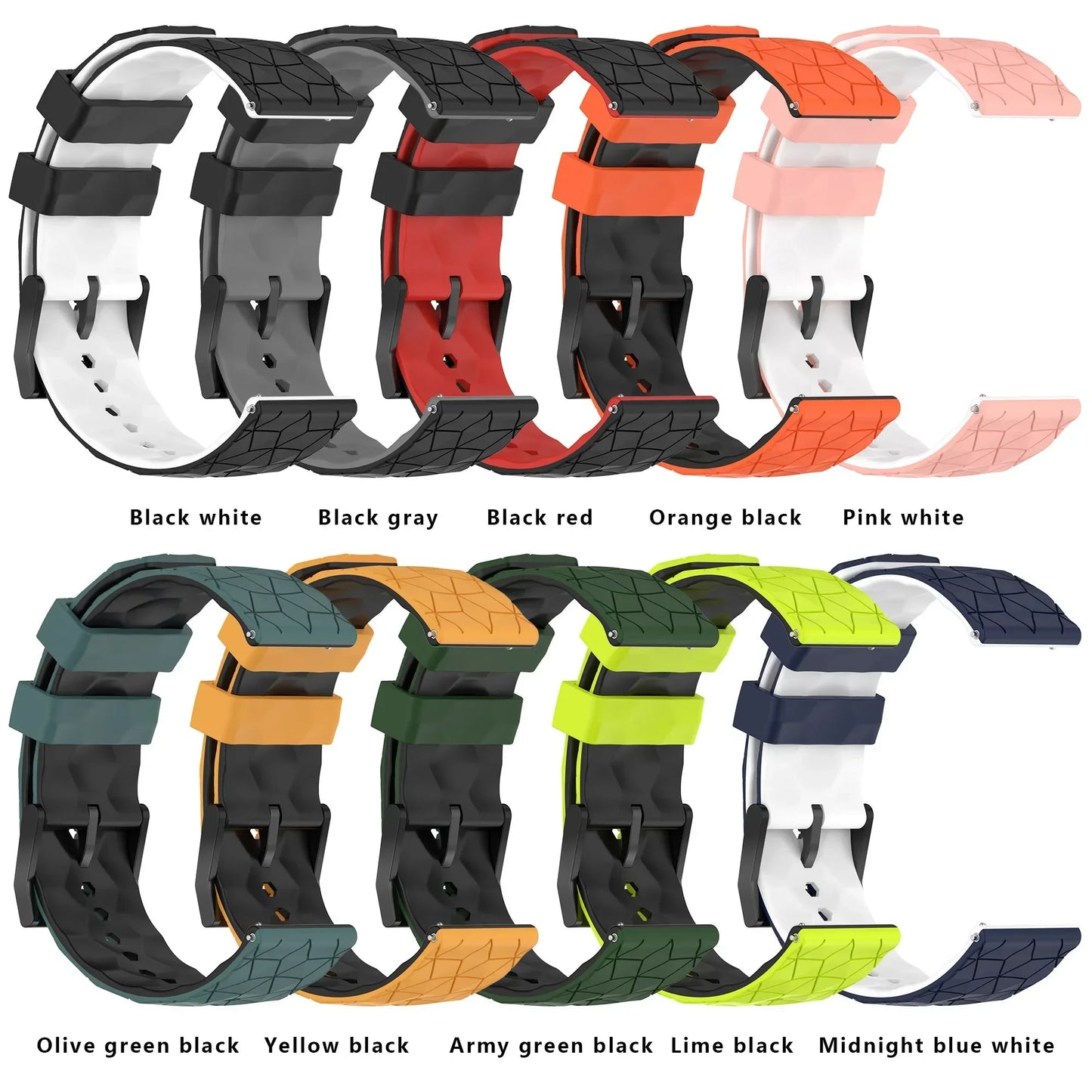 20mm 22mm Silicone Strap for Samsung Galaxy Watch 7/6/5/4 44/40mm 6 4Classic Gear S3 Universal Band Bracelet for Huawei GT3 4Pro