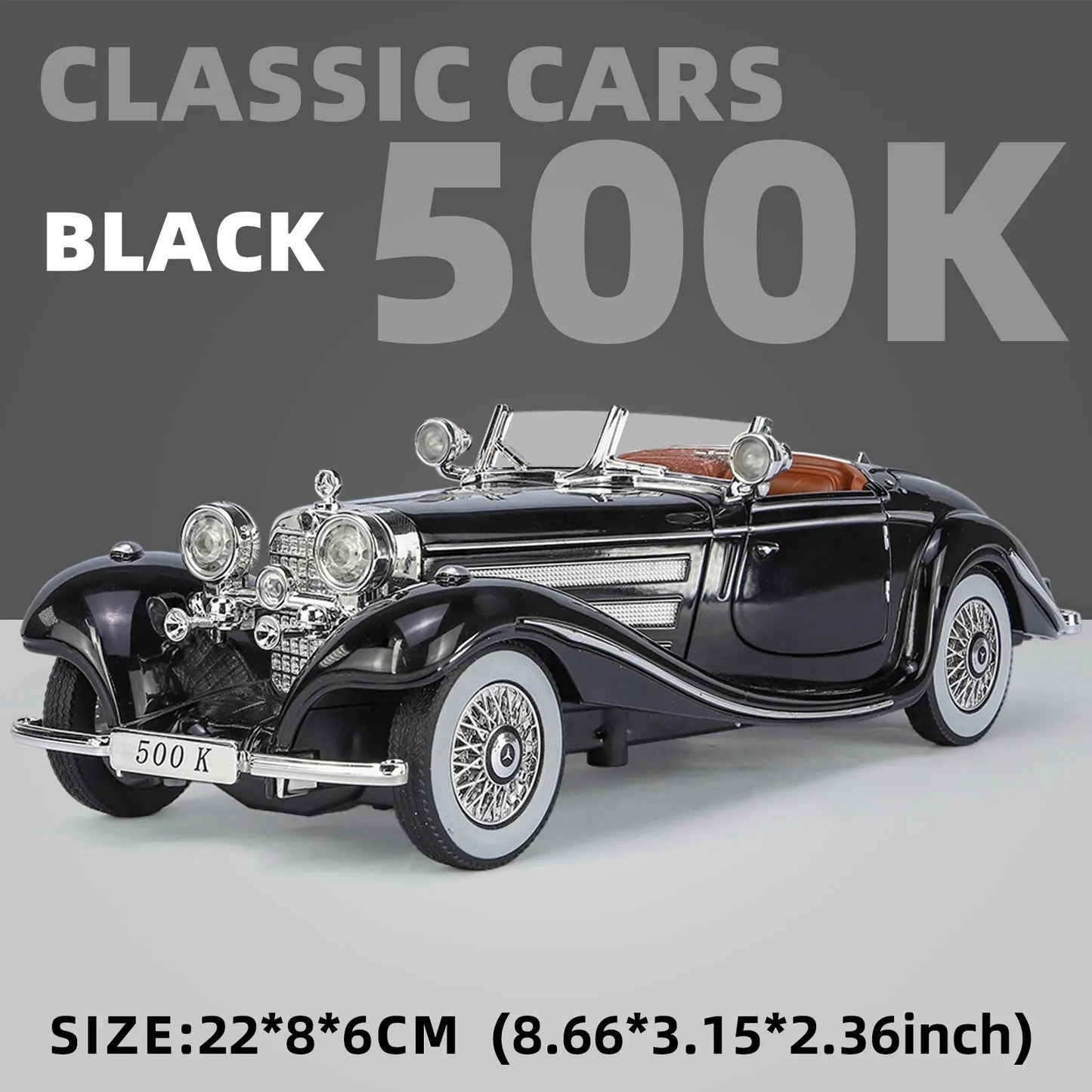1:24 Alloy Vintage Car Model – Classic 500K & CLK-GTR Collection Piece