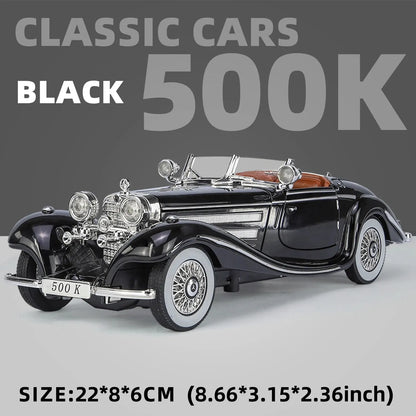1:24 Alloy Vintage Car Model – Classic 500K & CLK-GTR Collection Piece