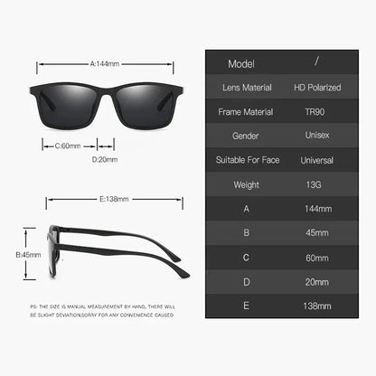 Luxury Polarized Sunglasses for Men – Ultra-Light TR90 Vintage Square Eyewear