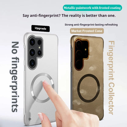 Thin Metallic Paint For Magsafe Magnetic Case For Samsung Galaxy S25Ultra S25 S24 S23 S22 Plus Ultra Borderless Cooling Cover