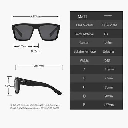 Vintage Square Sunglasses – Classic Men's Eyewear for Driving, Fishing & Travel