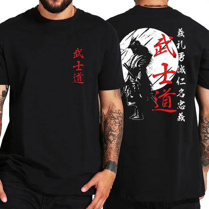 Japan Samurai Spirit T Shirts For Men Oversized 100% Cotton