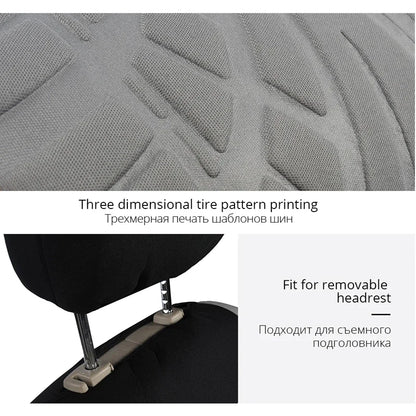 Fashionable Tire Track Car Seat Covers – Universal Fit