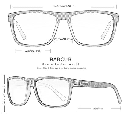 BARCUR Polarized Outdoor Sunglasses – Lightweight TR90 Fishing & Travel Eyewear