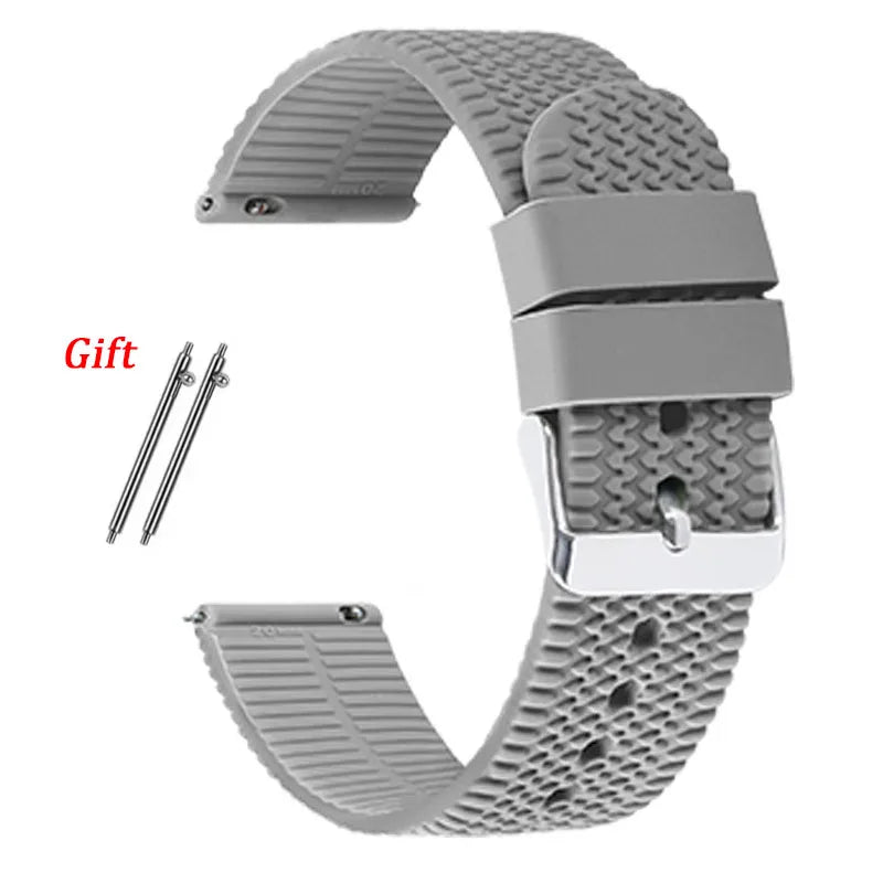 18mm 20mm 22mm Silicone Band Rubber Soft Strap for Rolex for Smartwatch Bracelet Waterproof Wristband Quick Release Watchbands