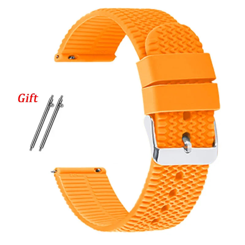 18mm 20mm 22mm Silicone Band Rubber Soft Strap for Rolex for Smartwatch Bracelet Waterproof Wristband Quick Release Watchbands